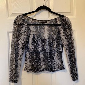 Snake skin, sheer crop top, forever 21, size small